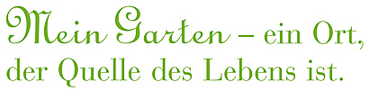 Mein Garten - ein Ort, der Quelle des Lebens ist